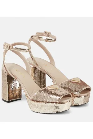 Prada Plateausandalen mit Pailletten