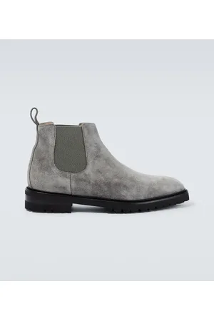 Manolo Blahnik Chelsea Boots Brompton aus Veloursleder