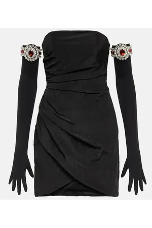 DAVID KOMA Minikleid und Handschuhe aus Moiré