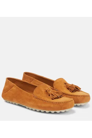 Loro Piana Mokassins Dot Sole aus Veloursleder