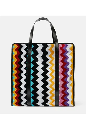 Missoni Tote Cyrus aus Baumwollfrottee mit Leder