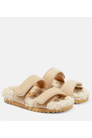 Gia Borghini Sandalen Alvine aus Veloursleder mit Shearling