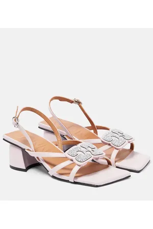 Ganni Verzierte Sandalen aus Lederimitat