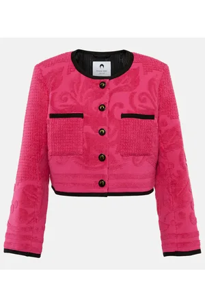 Marine Serre Cropped-Jacke aus Frottee