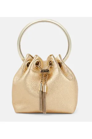 Jimmy Choo Bucket-Bag Bon Bon Micro aus Metallic-Leder