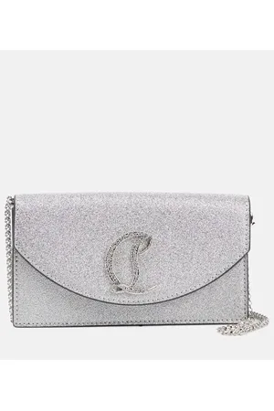 Christian Louboutin Clutch Loubi54 aus Leder mit Kristallen