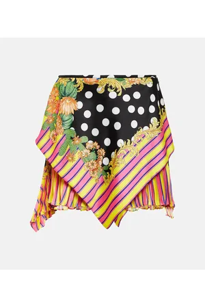 VERSACE Bedruckter Minirock aus Satin
