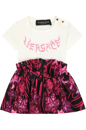 VERSACE Baby Kleid Orchid Barocco aus Baumwolle