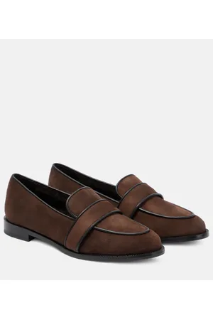 Aquazzura Loafers aus Veloursleder mit Shearling