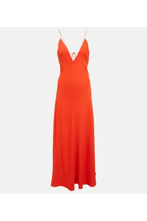 Stella McCartney Robe aus Crêpe mit V-Ausschnitt