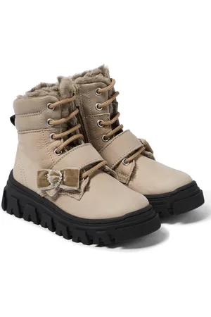 MONNALISA Verzierte Schnürstiefel aus Veloursleder