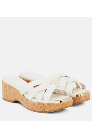 Jimmy Choo Sandalen Maribou 50 aus Veloursleder und Kork