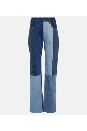 Marine Serre Straight Jeans Moonogram