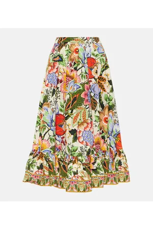 Etro High-Rise-Midirock aus Baumwolle