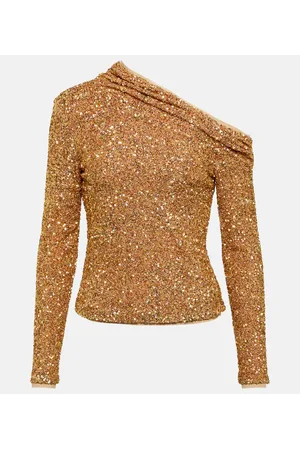 Self-Portrait Off-Shoulder-Top mit Pailletten