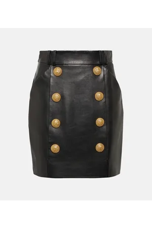 Balmain Minirock aus Leder