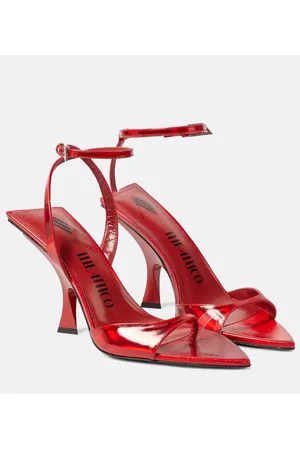 The Attico Sandalen aus Metallic-Leder
