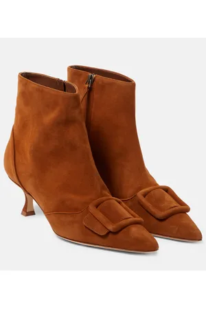 Manolo Blahnik Ankle Boots Baylow 60 aus Veloursleder