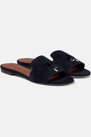Loro Piana Pantoletten Summer Charms aus Veloursleder