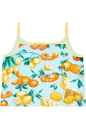 Dolce & Gabbana Bedrucktes Top aus Baumwollpopeline