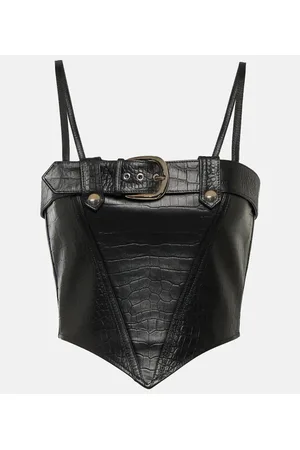 Alessandra Rich Bustier-Top aus Leder