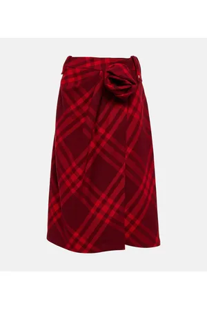 Burberry Midirock Check aus Wolle