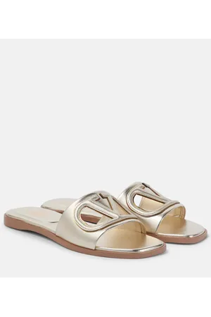 VALENTINO GARAVANI Pantoletten VLogo Signature aus Metallic-Leder