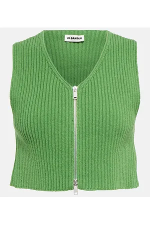 Jil Sander Cropped-Top aus Rippstrick