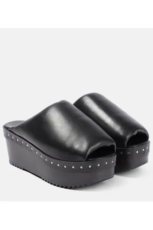 Rick Owens Plateau-Pantoletten aus Leder