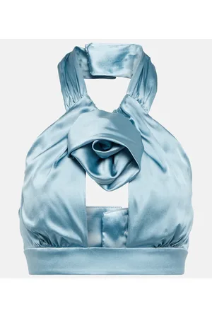 Alessandra Rich Cropped-Top aus Satin