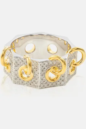 Rainbow K Ring Eyet aus 14kt Weiß mit 14kt Gelbgold und Diamanten