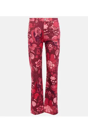 Etro Bedruckte High-Rise Straight Jeans