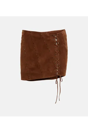 Alessandra Rich Minirock aus Veloursleder