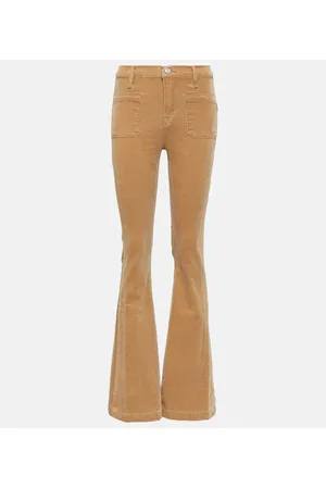 Frame Mid-Rise Flared Jeans Le Bardot aus Cord