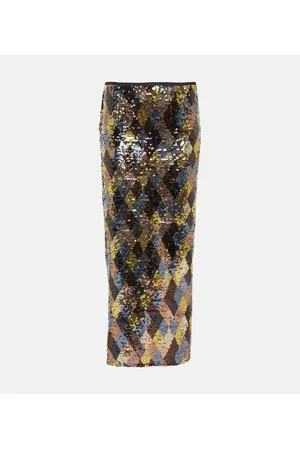 RIXO London Midirock Kelly aus Crêpe mit Pailletten