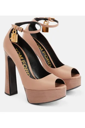 Tom Ford Plateausandalen Padlock aus Leder
