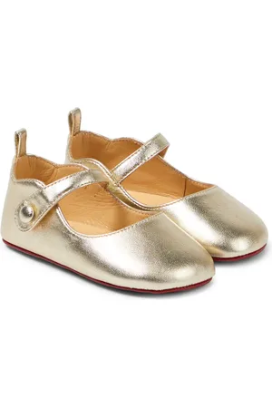 Christian Louboutin Baby Schuhe Love Chick aus Metallic-Leder