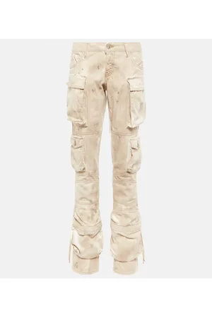 The Attico Low-Rise-Cargohose aus Denim