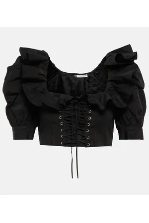 Alessandra Rich Cropped-Top aus einem Baumwollgemisch