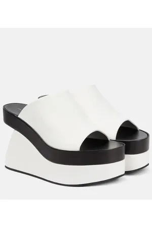 DRIES VAN NOTEN Wedge-Pantoletten aus Leder