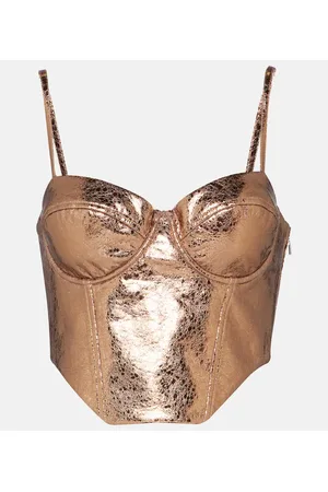ROTATE Bustier-Top aus Lederimitat