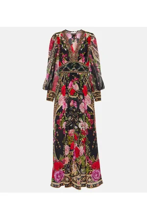 Camilla Bedrucktes Maxikleid aus Seide