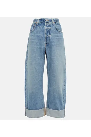 Citizens of Humanity Mid-Rise Wide-Leg Cropped Jeans Ayla
