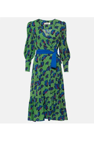 Diane von Furstenberg Bedrucktes Wickelkleid Blade aus Crêpe