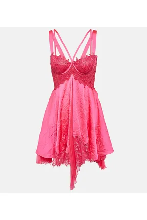 VERSACE Minikleid aus Satin mit Spitze