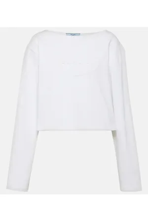 Prada Cropped-Top aus Baumwoll-Jersey