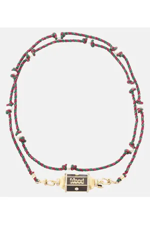 Marie Lichtenberg Halskette Knock in Wood mit 18kt Gelbgold, Emaille und Diamanten