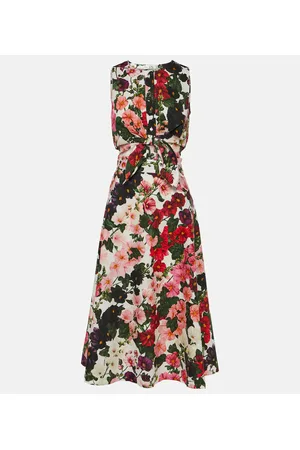 Oscar de la Renta Midikleid aus einem Baumwollgemisch