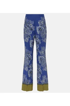 Etro Weite High-Rise-Hose aus Seide