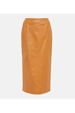 GABRIELA HEARST High-Rise-Midirock Manuela aus Leder